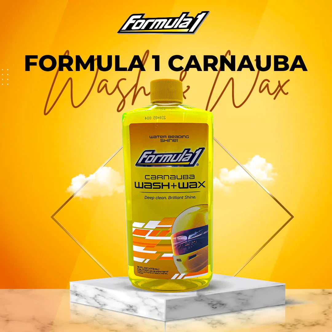 Formula 1 Wash+Wax Shampoo| 2-in-1 Car Shampoo with Carnauba Wax