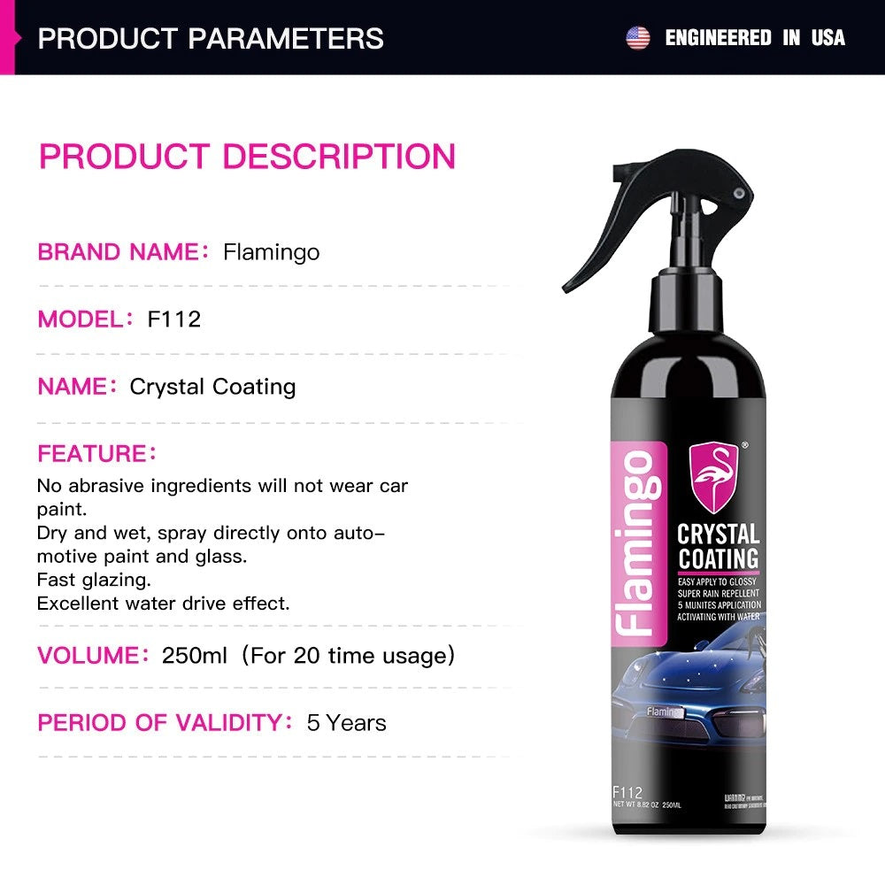 Flamingoo Crystal Coating – Advanced Paint Protection & Deep Gloss Finish